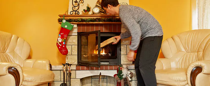 Rusted Metal Fireplace Restoration in Rolling Hills Ranch, California